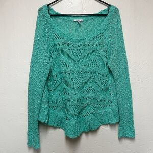 O'Neill Women’s Teal Turquoise Knit Sweater Top Size Medium Beach